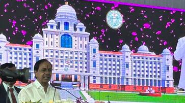 Chandrasekhar Rao Inaugurates New Telangana Secretariat Building, Targets "Political Lilliputs" Chandrasekhar Rao Inaugurates New Telangana Secretariat Building, Targets "Political Lilliputs"