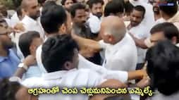 ycp elamanchili mla kannababu raju slaps party worker-tension prevail