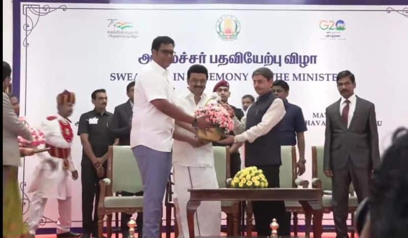 Governor Ravi administered oath to TRB Raja as Minister