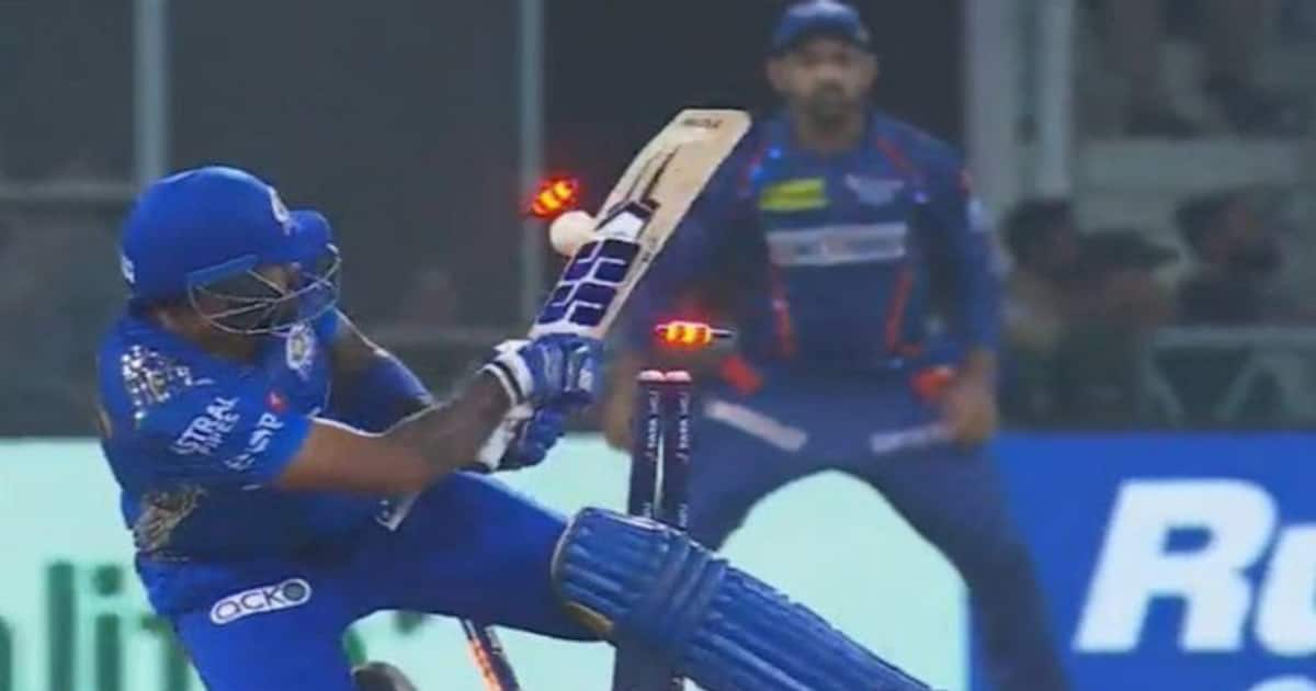 தவறான ஷாட் அடிக்க போய் கிளீன் போல்டான சூர்யகுமார் யாதவ்: வைரலாகும் வீடியோ!