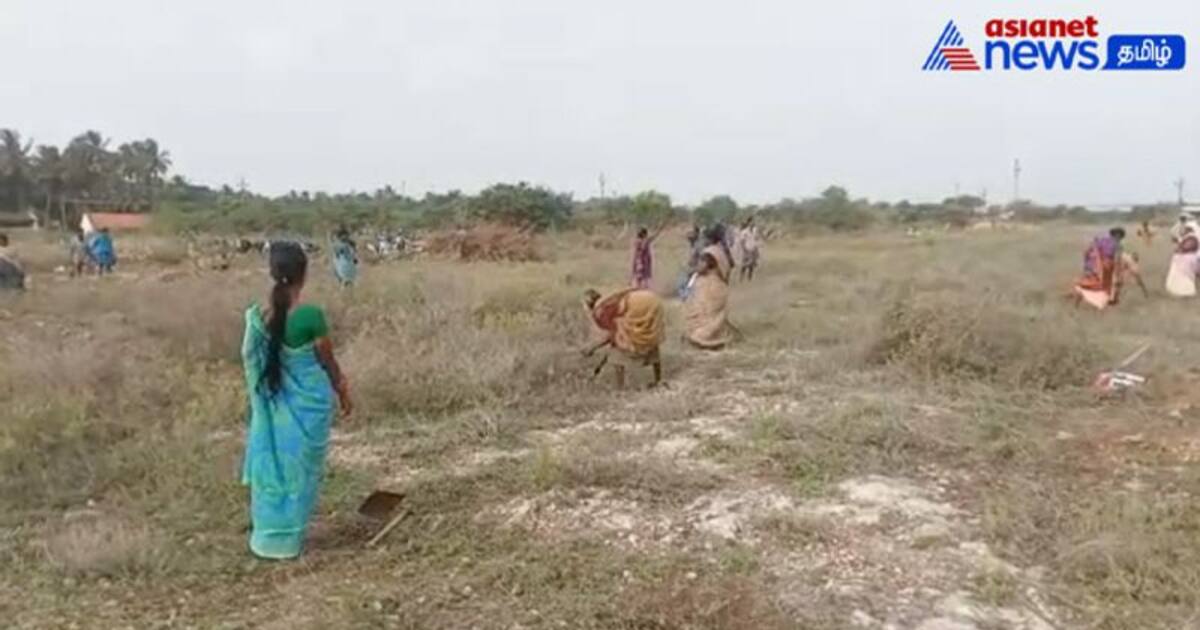 கோவையில் வீட்டுமனை பட்டா கேட்டு சுடுகாடு அருகே குடியேறும் போராட்டத்தில் ஈடுபட்ட பெண்கள்!