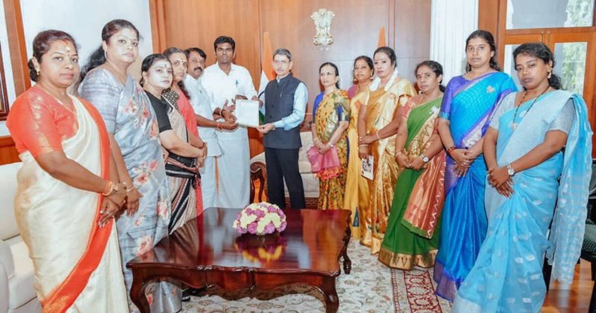 செந்தில் பாலாஜி,மஸ்தானை அமைச்சர் பதவியில் இருந்து நீக்குங்கள்! மகளிர் அணியோடு சென்று ஆளுநரிடம் அண்ணாமலை புகார்