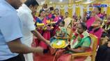 minister kn nehru participated baby shower in trichy collector office