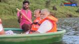 tn Ministers inspecting Kodaikanal lake while riding on Parisil!