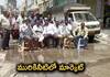 Merchants are protesting against a drainage problem at the market in Godavari Khani 