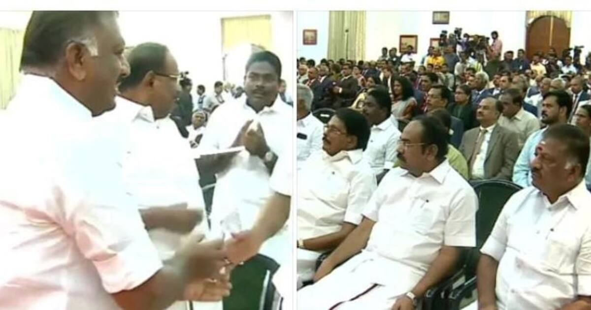 ஆளுநர் மாளிகைக்கு சென்ற ஓபிஎஸ்..! எழுந்து நின்று வணக்கம் வைத்த பெஞ்சமின், வளர்மதி-நடந்தது என்ன.?