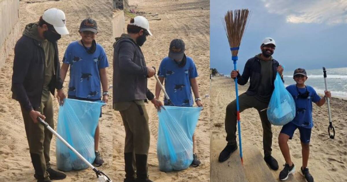 மகனுடன் சேர்ந்து கடற்கரையை சுத்தம் செய்த அருண்விஜய்... ரியல் ஹீரோ என பாராட்டும் ரசிகர்கள்