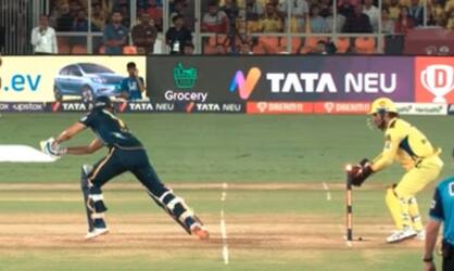 Watch MS Dhoni lightening stumping to dismiss Shubman Gill IPL 2023 Final CSK vs GT jje 