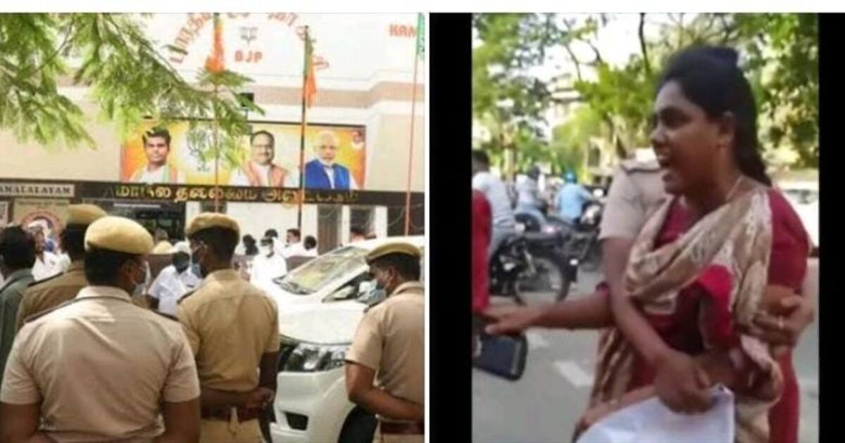 தமிழக பாஜக தலைமை அலுவலகத்தை முற்றுகையிட்டு போராடிய சமூக ஆர்வலர் நந்தினி கைது.! என்ன காரணம் தெரியுமா.?