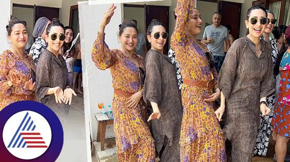 Viral video of Karisma Kapoor and Madhuri Dixit dance together for Balam Pichkari song Viral video of Karisma Kapoor and Madhuri Dixit dance together for Balam Pichkari song