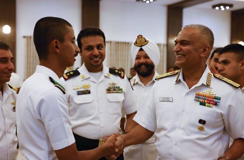 IndiaSaudi Naval Joint Training..chief navy staff admiral harikumar meets Saudi Navy personnel