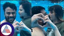 Niveditha Gowda share kissing husband chandan shetty in swimming pool vcs 