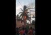 A coconut tree caught fire in Coimbatore due to thunder