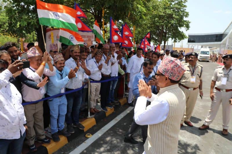 Nepal Prime Minister Pushp Kamal Dahal 'Prachanda' gets warm welcome in Indore
