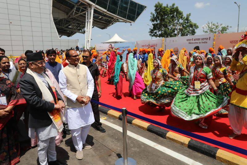 Nepal Prime Minister Pushp Kamal Dahal 'Prachanda' gets warm welcome in Indore