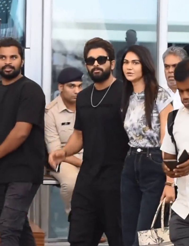 Allu Arjun and allu sneha at mumbai airport dtr