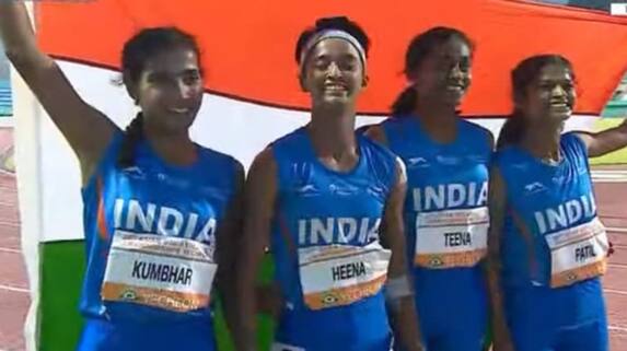 Indian athletes won gold in 4x400 meters relay race at Asian U20 Athletics Championship, Yecheon Indian athletes won gold in 4x400 meters relay race at Asian U20 Athletics Championship, Yecheon