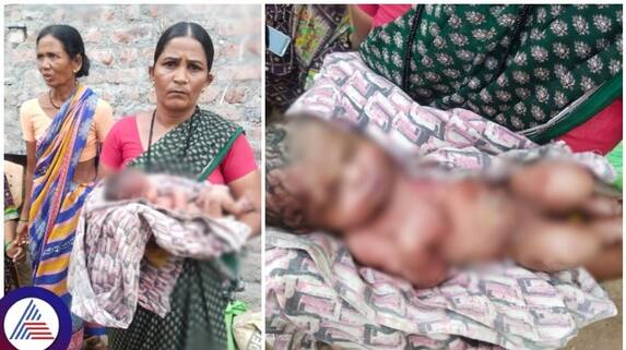 Koppal parents threw the newborn baby girl on the thorn plant fence sat Koppal parents threw the newborn baby girl on the thorn plant fence sat