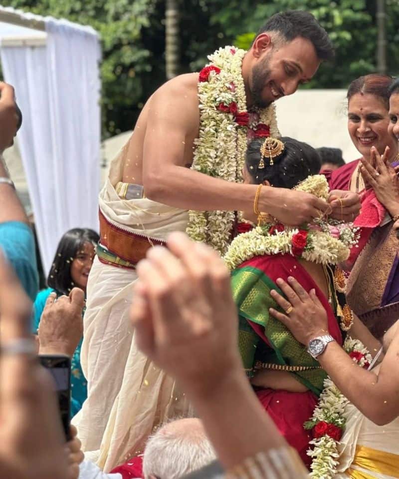 Prasidh Krishna got married to his partner Rachana Krishna today in South Indian Style