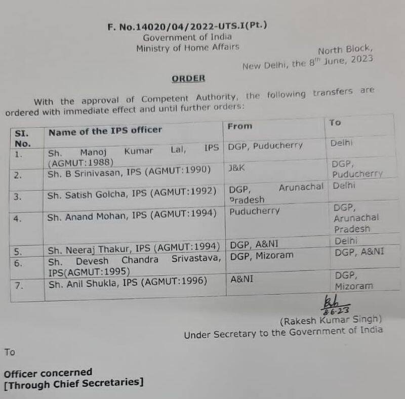 Puducherry DGP, ADGP transferred.. Do you know who the new DGP is? Important announcement..