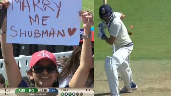 Shubman gill gets marriage proposal from fan girl in India vs Australia wtc final, misses run-out opportunity CRA Shubman gill gets marriage proposal from fan girl in India vs Australia wtc final, misses run-out opportunity CRA