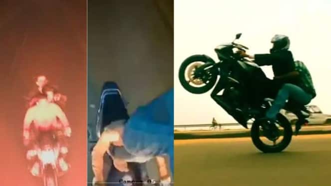robbery by climbing on the back of a moving bus mankatha movie style video goes viral