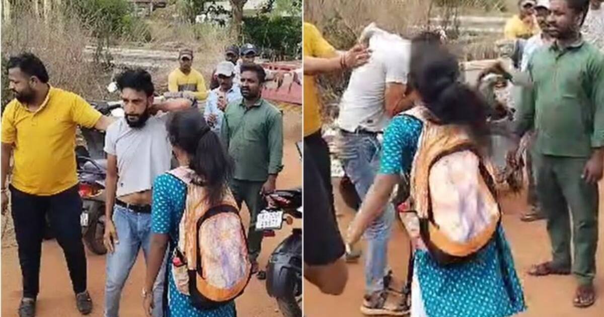 செருப்பு பிஞ்சிடும்... நடுரோட்டில் சில்மிஷம் செய்தவரை செருப்பைக் கழற்றி அடித்த மாணவி