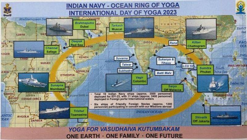 Yoga Day 2023: 19 naval ships, 3500 personnel to form 'Ocean Ring of Yoga' over 35,000 km