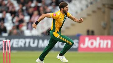Shaheen Afridi take 4 wickets in first over in T20 Blast during Nottinghamshire vs Birmingham Match Shaheen Afridi take 4 wickets in first over in T20 Blast during Nottinghamshire vs Birmingham Match