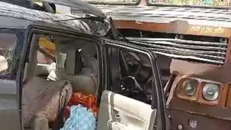 car truck collision.. Six killed in Srikalahasti