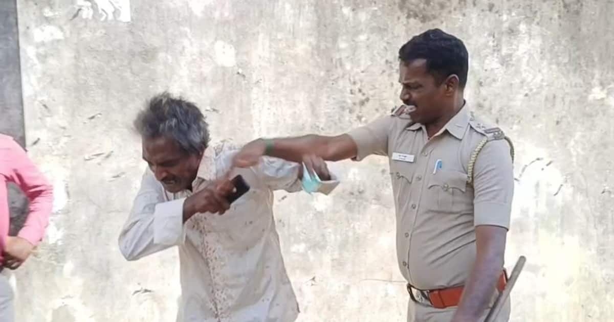 பாட்டிலுக்கு ரூ.10 கூடுதலாக வாங்கிய ஊழியர்; முறையிட்ட குடிமகனை கும்மி எடுத்த காவல் அதிகாரி