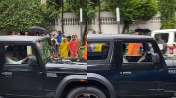 Bollywood actor Amitabh bachchan drive black Mahindra thar to Home got special attention ckm Bollywood actor Amitabh bachchan drive black Mahindra thar to Home got special attention ckm