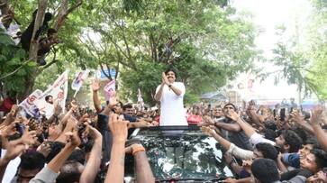 Janasena chief Pawan Kalyan holds huge rally in tirupati Ksm Janasena chief Pawan Kalyan holds huge rally in tirupati Ksm
