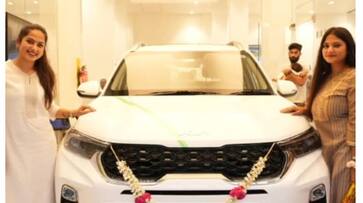 Ethirneechal serial actress madhumitha buys a brand new KIA car Ethirneechal serial actress madhumitha buys a brand new KIA car
