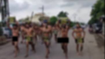Men Hold Nude Protest In Raipur, Demand Action Against Employees With Fake Caste Certificates Men Hold Nude Protest In Raipur, Demand Action Against Employees With Fake Caste Certificates