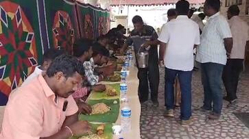 Public non veg party for govt officials for giving road facility in salem Public non veg party for govt officials for giving road facility in salem