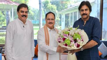 Jana Sena chief Pawan Kalyan Meets JP Nadda in delhi ksm Jana Sena chief Pawan Kalyan Meets JP Nadda in delhi ksm