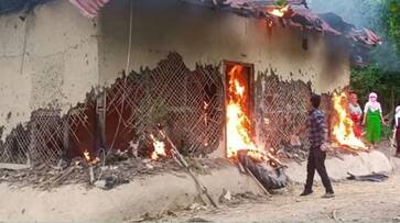 Manipur viral video main accused house set on fire Manipur viral video main accused house set on fire