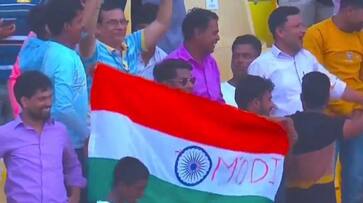Controversy by fans who wrote Modi on the national flag during INDA vs PAKA Final at Colombo Controversy by fans who wrote Modi on the national flag during INDA vs PAKA Final at Colombo