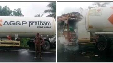 A container lorry carrying natural gas was involved in an accident which caused a stir A container lorry carrying natural gas was involved in an accident which caused a stir
