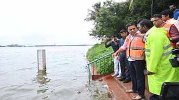 Telangana Minister KTR Inspects Musi River Area in Hyderabad lns Telangana Minister KTR Inspects Musi River Area in Hyderabad lns