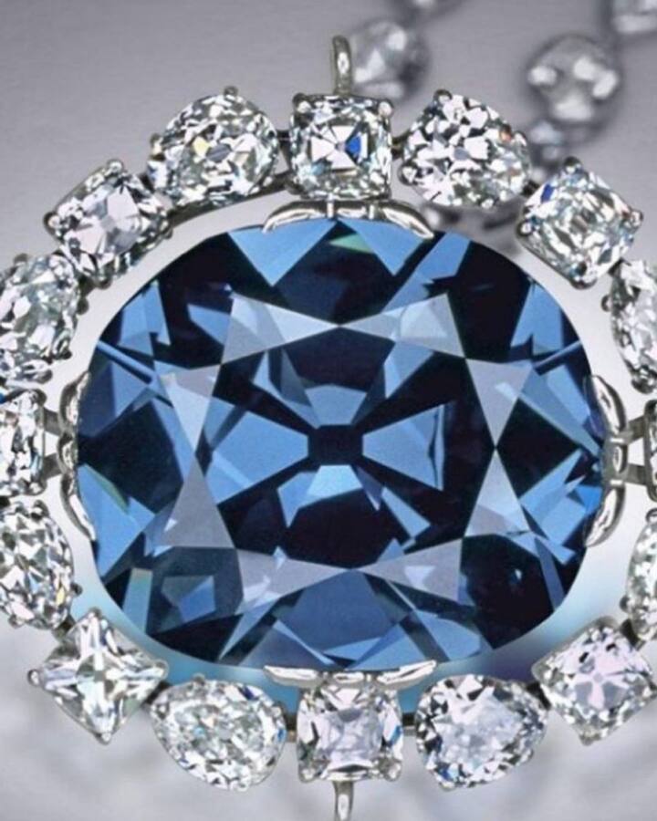 Hope Diamond Ring Bridal Set with an 8mm Cushion Cut Aquamarine in 14k