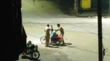 Caught on camera: Jawans abuse, hit specially abled man who asked for water Caught on camera: Jawans abuse, hit specially abled man who asked for water