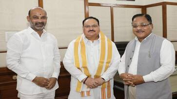 BJP general secretary Bandi Sanjay meets JP Nadda ksm BJP general secretary Bandi Sanjay meets JP Nadda ksm