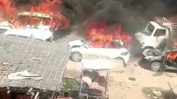 Violence in Religion Procession happened in Haryana cars getting fired and 2500 Stranded in Temple Violence in Religion Procession happened in Haryana cars getting fired and 2500 Stranded in Temple