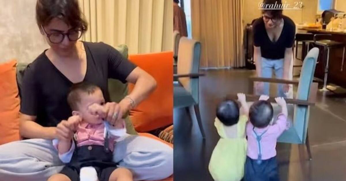 பாடகி சின்மயி மகன்களுடன் ‘நாட்டு நாட்டு’ பாடலுக்கு நடிகை சமந்தா போட்ட கியூட் டான்ஸ் - வைரலாகும் வீடியோ