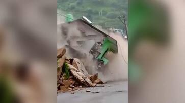 Devastating landslide in Uttarakhand: WATCH 3-storey hotel collapse in seconds; video goes viral snt Devastating landslide in Uttarakhand: WATCH 3-storey hotel collapse in seconds; video goes viral snt