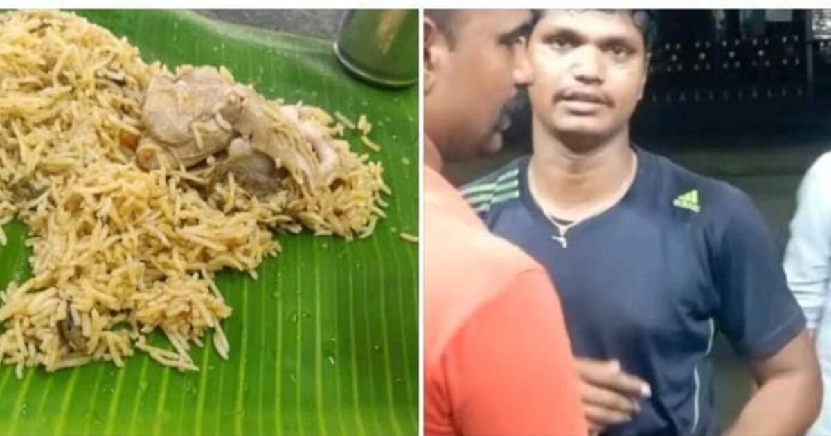 ஓசியில் பிரியாணி சாப்பிட்டு விட்டு அடாவடி செய்த காக்கி... வீடியோவில் சிக்கியதால் பைக்கை விட்டு விட்டு ஓட்டம்