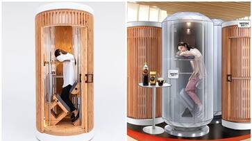 Japanese firm Giraffenap unveils a vertical pod that lets you sleep while UPRIGHT san Japanese firm Giraffenap unveils a vertical pod that lets you sleep while UPRIGHT san