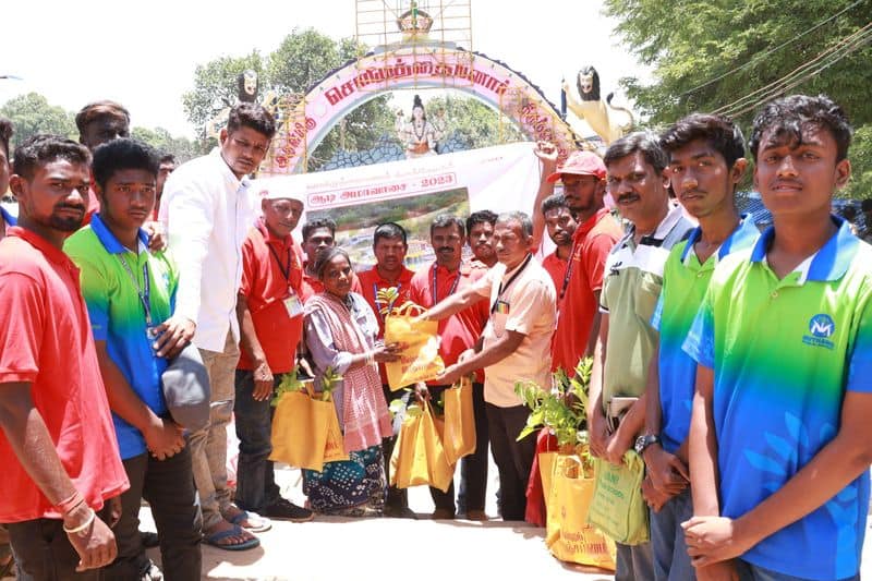Seed balls and saplings distributed to devotees of Sorimuthu Ayyanar Temple